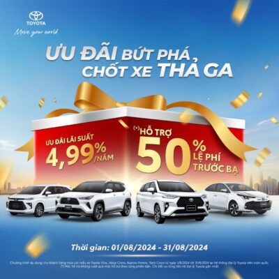 toyota hổ trợ lệ phí trước tháng 8/2024